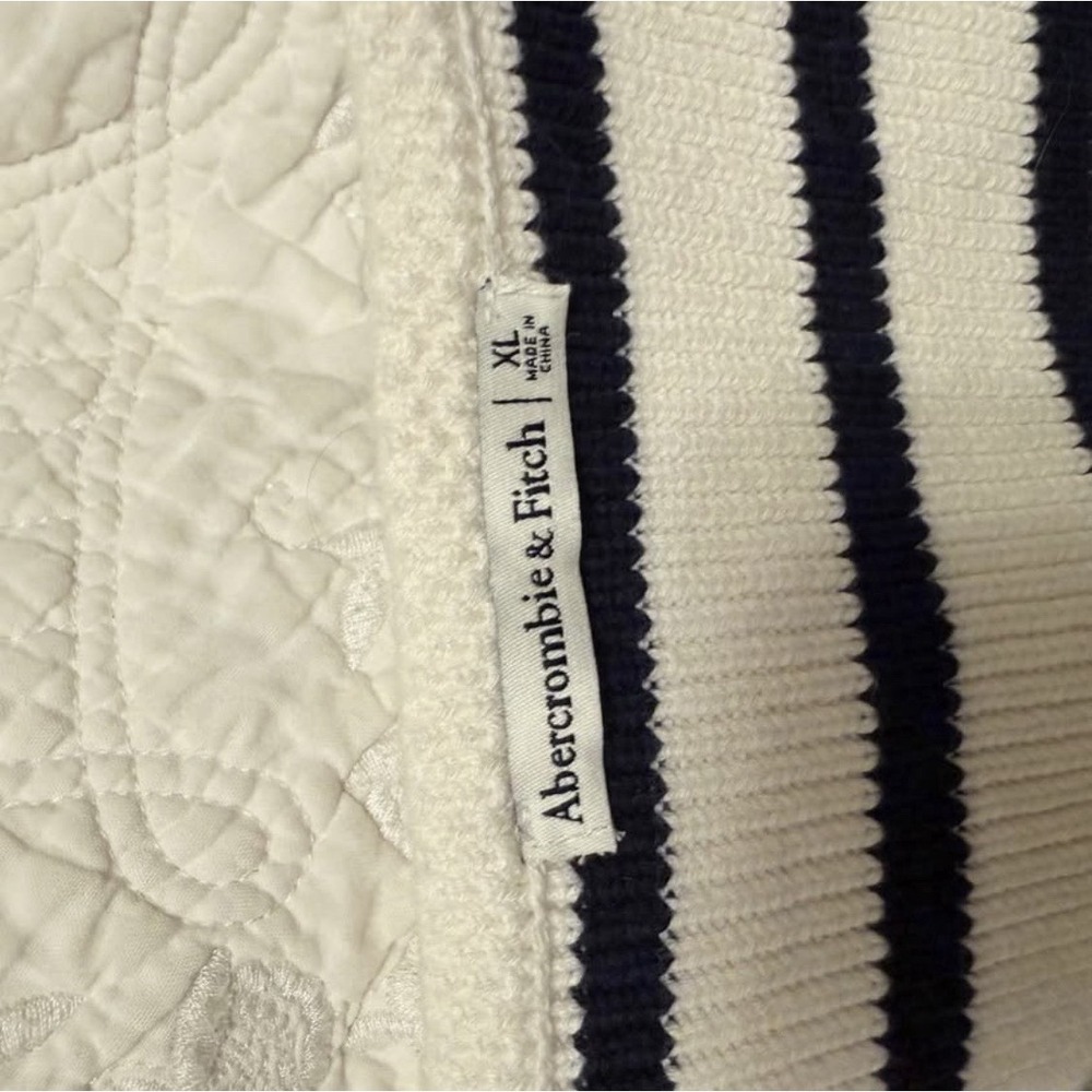 Abercrombie & Fitch Mara Gold Button Up Nautical Stripe Sweater Vest Crop Sz XL - Picture 4 of 4